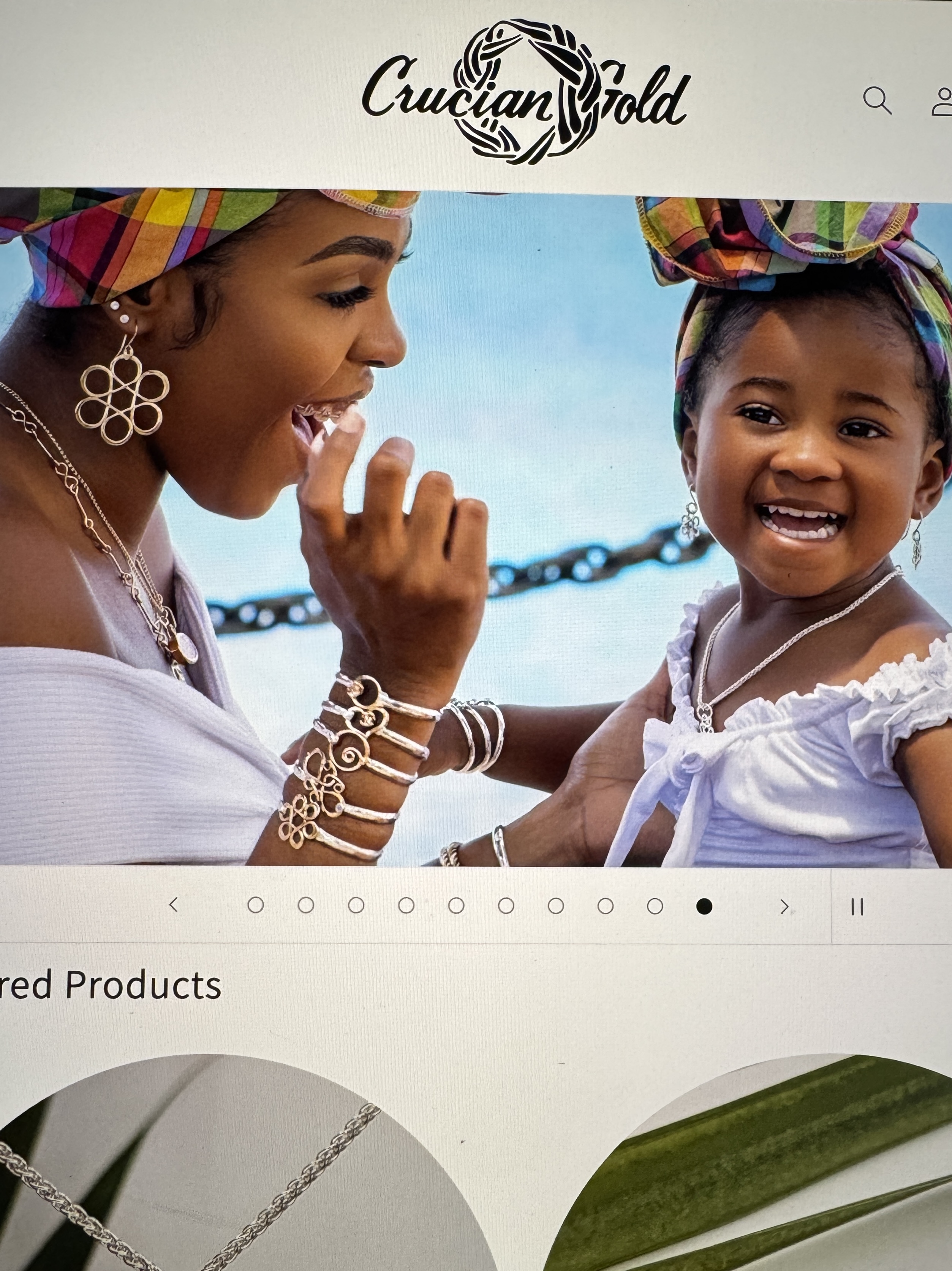 Mother and child wearing Cruzan Gold jewelry